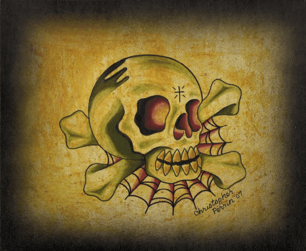Black Market Art Company Skull & Web Print - Black Market Art Company - Flyclothing LLC