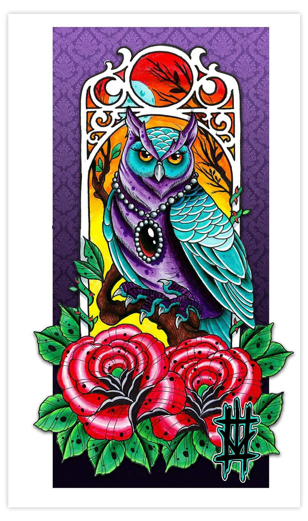 Black Market Art Company Sophisticated Owl Print - Black Market Art Company - Flyclothing LLC