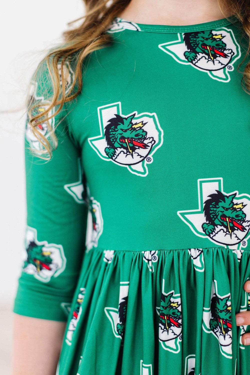 Southlake Carroll Dragons 3/4 Sleeve Pocket Twirl Dress - Mila & Rose ® - Flyclothing LLC