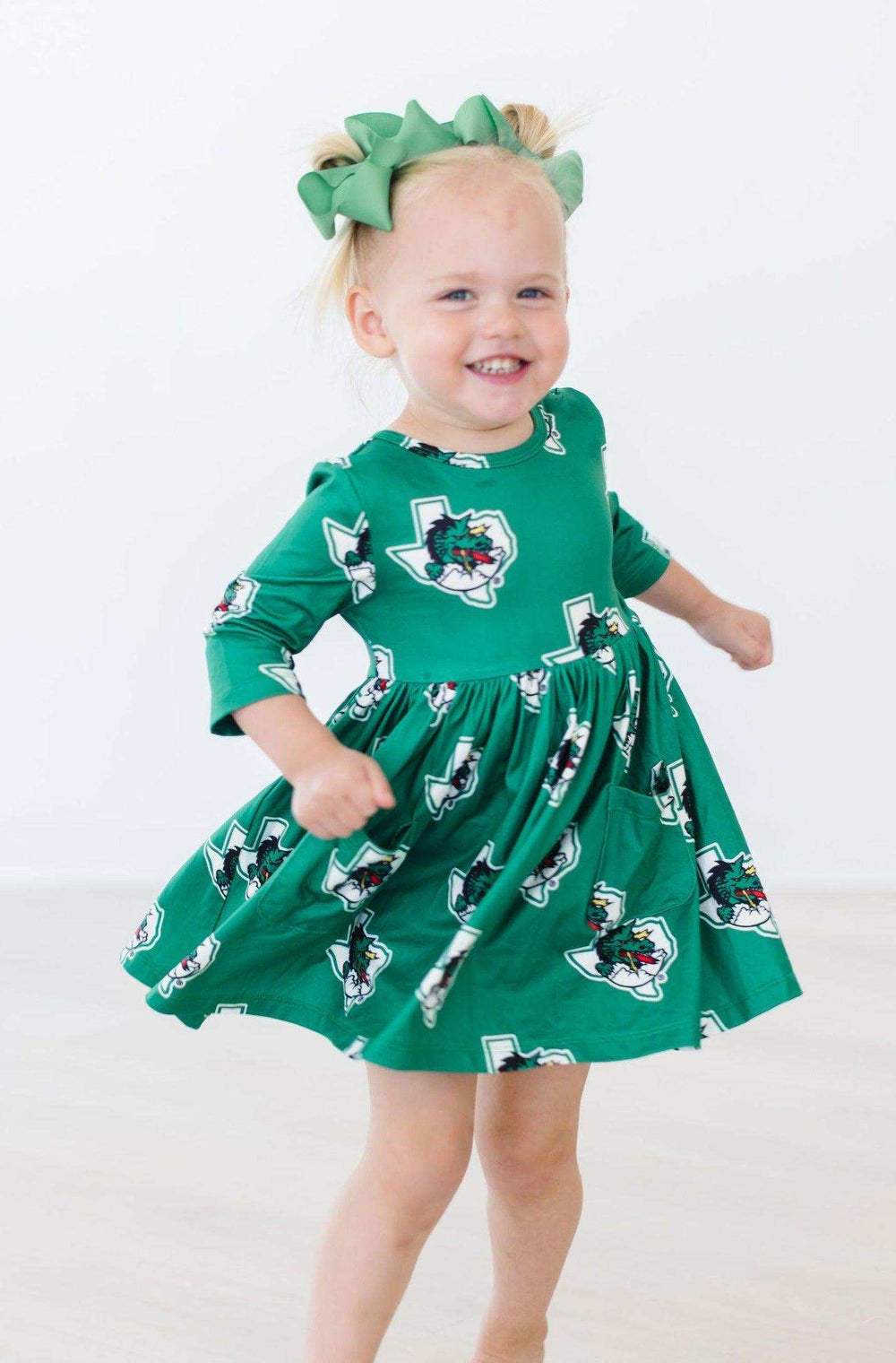 Southlake Carroll Dragons 3/4 Sleeve Pocket Twirl Dress - Mila & Rose ® - Flyclothing LLC