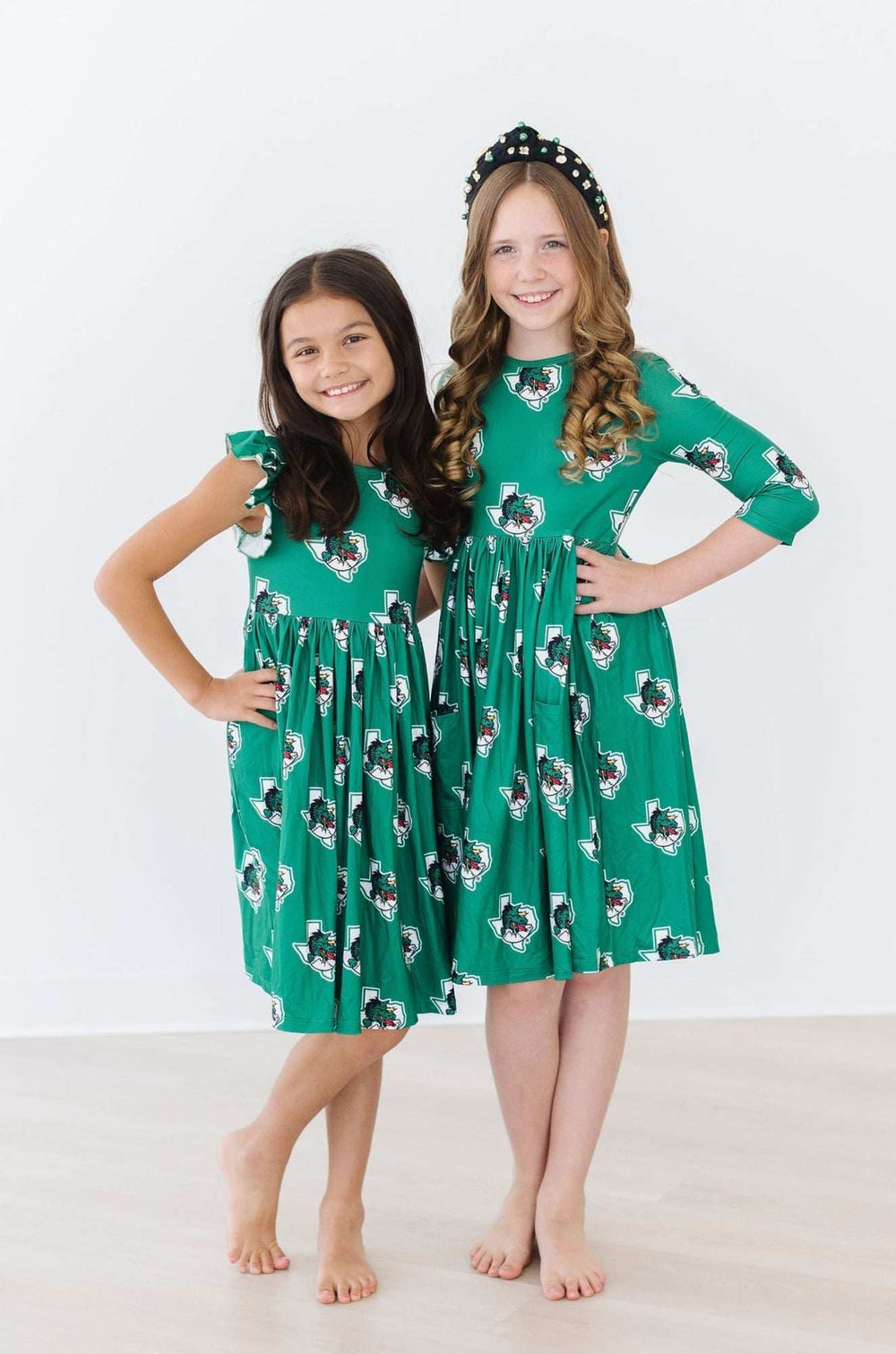 Southlake Carroll Dragons 3/4 Sleeve Pocket Twirl Dress - Mila & Rose ® - Flyclothing LLC