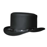 Spike - Mens Premium Leather Top Hat - Unik Just for Bikers - Flyclothing LLC
