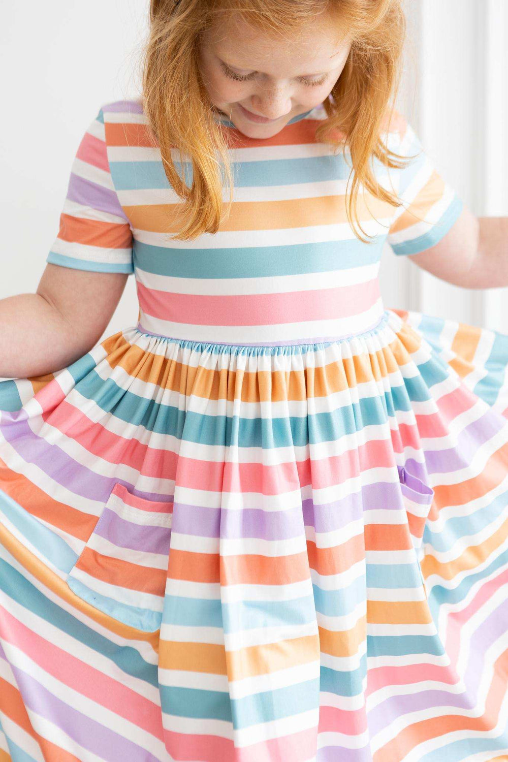 Spring Stripes S/S Pocket Twirl Dress - Mila & Rose ® - Flyclothing LLC