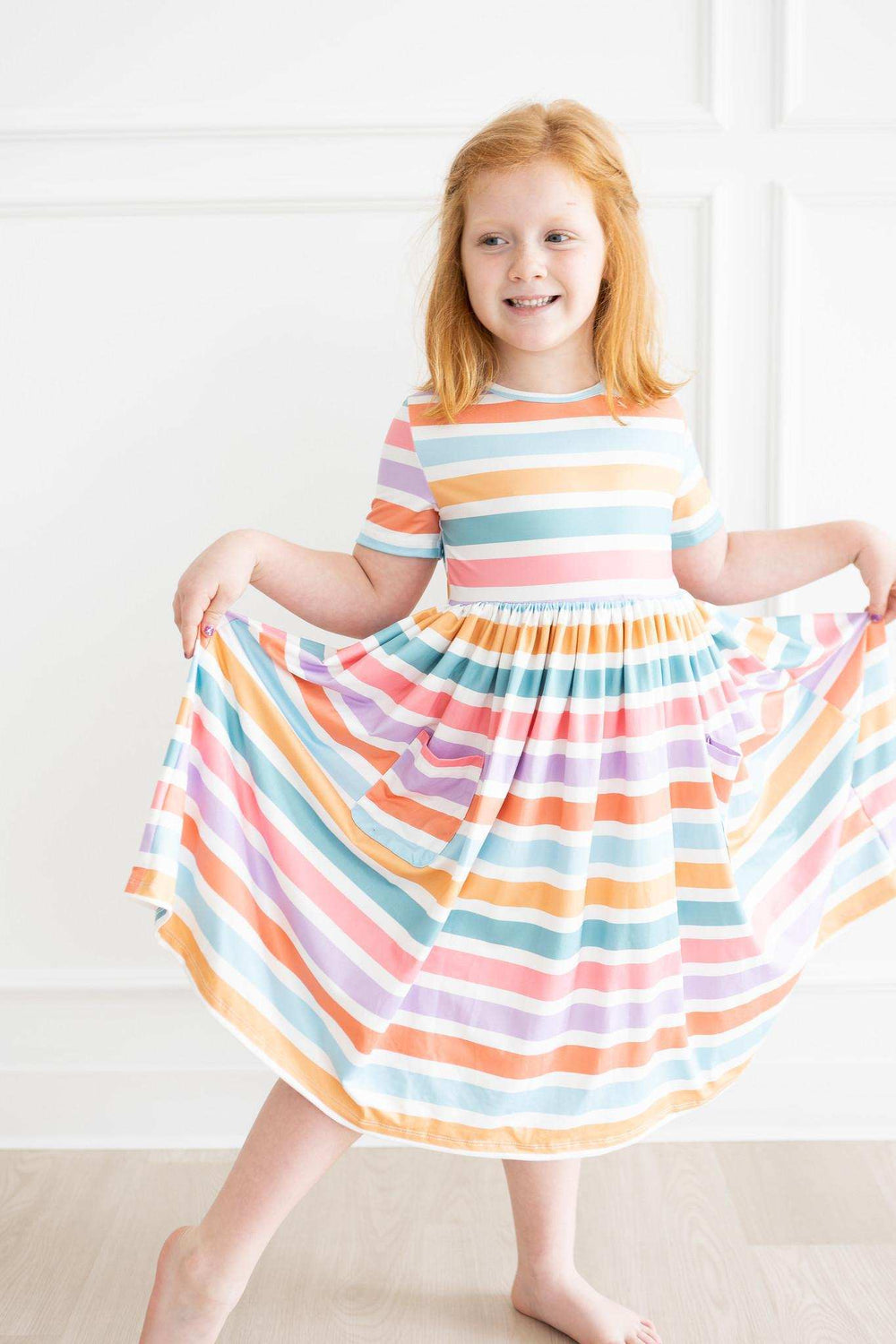 Spring Stripes S/S Pocket Twirl Dress - Mila & Rose ® - Flyclothing LLC