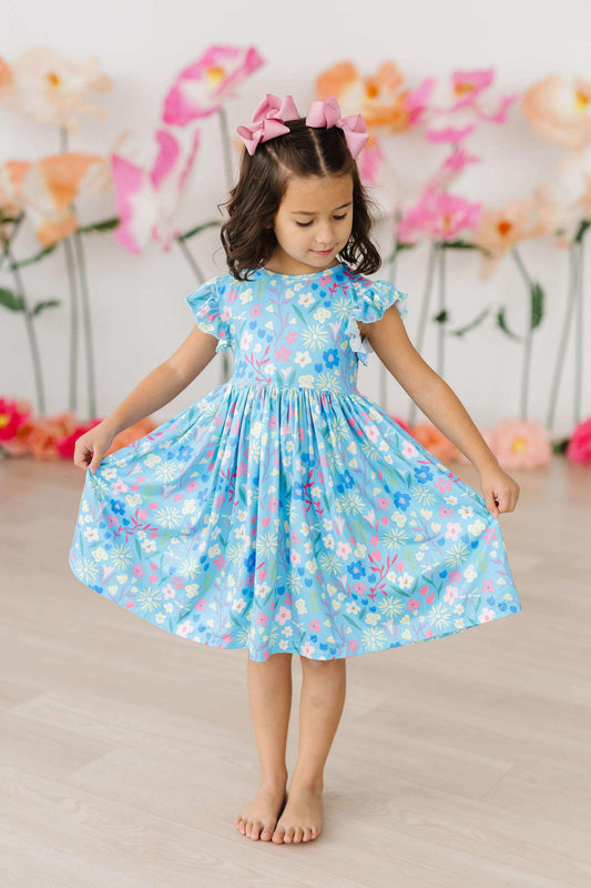 Springtime Splendor Flutter Sleeve Twirl Dress - Mila & Rose ® - Flyclothing LLC
