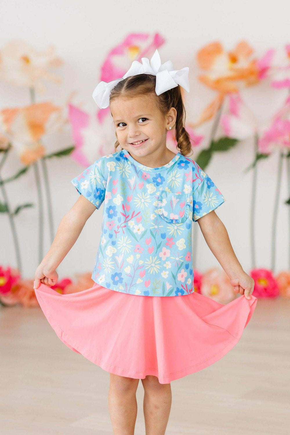 Springtime Splendor Ruffle Pocket Tee - Mila & Rose ® - Flyclothing LLC