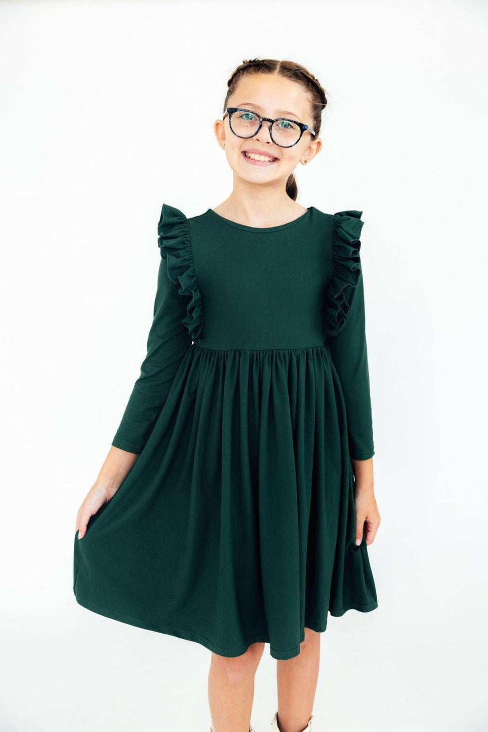 Spruce L/S Ruffle Twirl Dress - Mila & Rose ® - Flyclothing LLC