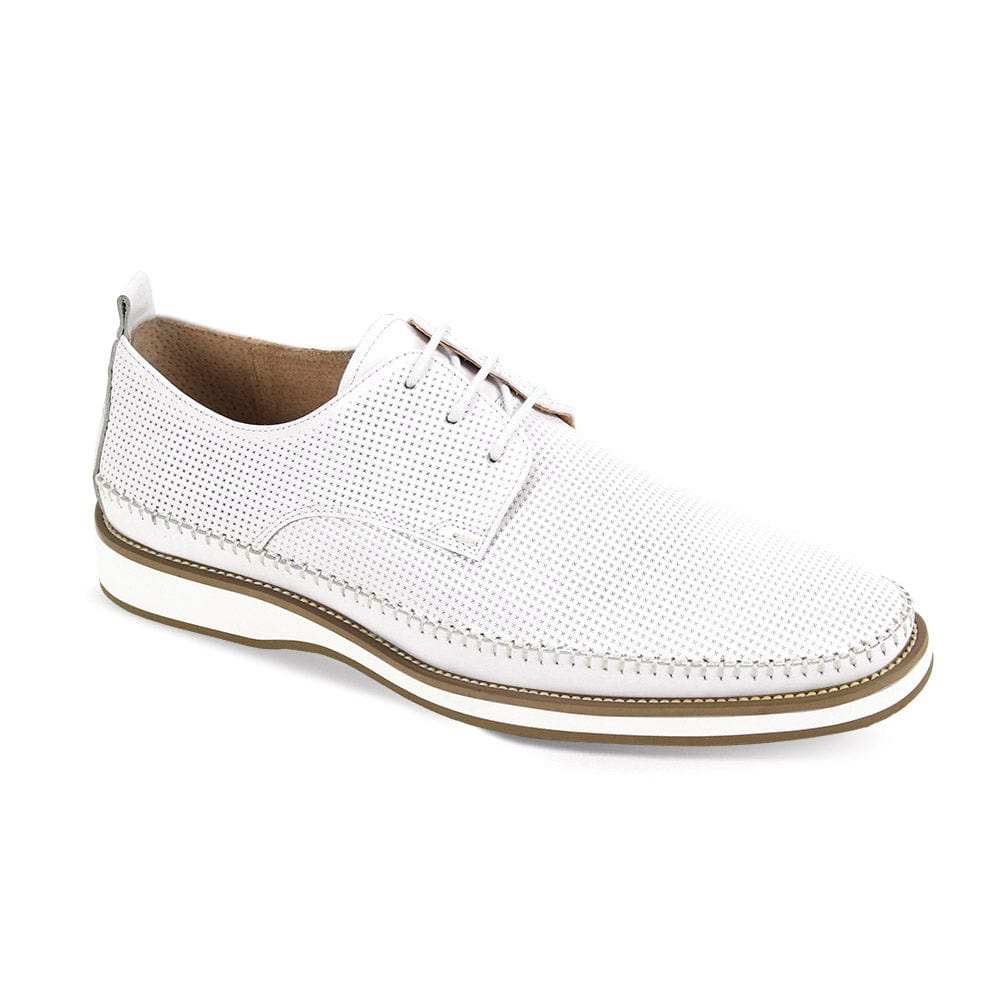 Giovanni Leather Stan White moc toe lace casual Shoe - Giovanni - Flyclothing LLC