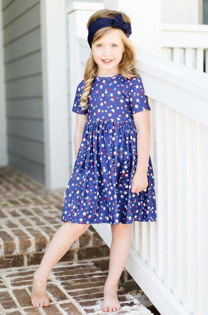 Star Bright S/S Pocket Twirl Dress - Mila & Rose ® - Flyclothing LLC