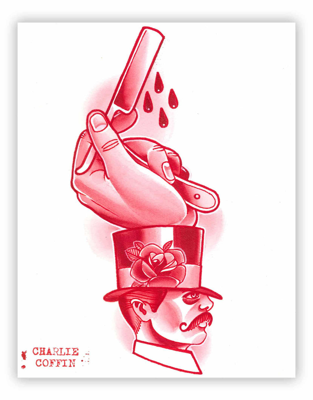 Black Market Art Company Straight Edge Razor Print - Black Market Art Company - Flyclothing LLC