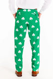 The Blarney Bagpiper | Diagonal Striped Clovers Suit Pants - Shinesty - Flyclothing LLC