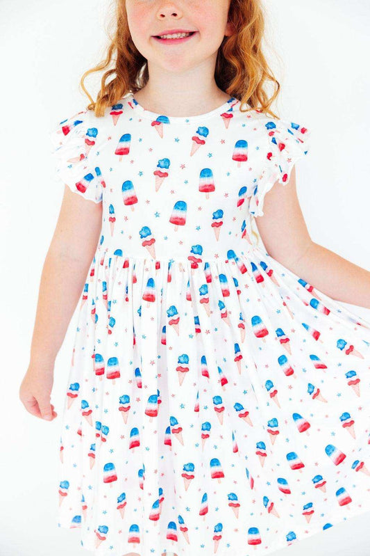 Summer Sweets Flutter Sleeve Twirl Dress - Mila & Rose ® - Flyclothing LLC