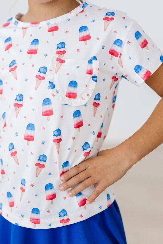 Summer Sweets Ruffle Pocket Tee - Mila & Rose ® - Flyclothing LLC