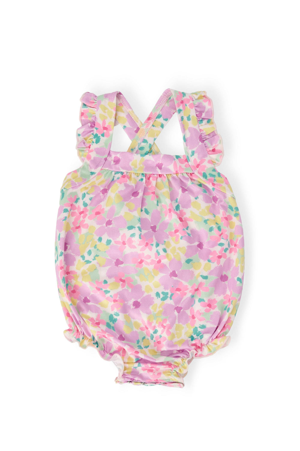 Summer Watercolor Ruffle Cross Back Romper - Mila & Rose ® - Flyclothing LLC