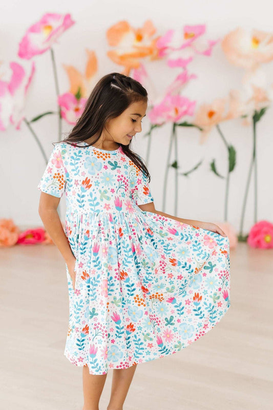 Sunlit Garden S/S Pocket Twirl Dress - Mila & Rose ® - Flyclothing LLC
