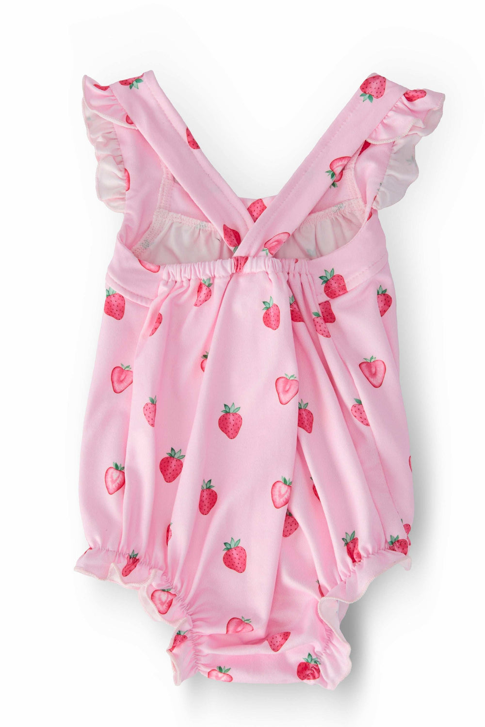Sweet Strawberries Ruffle Cross Back Romper - Mila & Rose ® - Flyclothing LLC