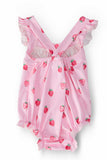 Sweet Strawberries Ruffle Cross Back Romper - Mila & Rose ® - Flyclothing LLC