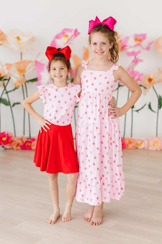 Sweet Strawberries S/S Ruffle Tee - Mila & Rose ® - Flyclothing LLC