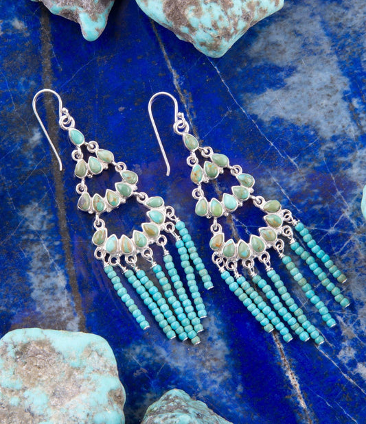 Turquoise Layered Chandelier Earrings - Barse Jewelry - Flyclothing LLC