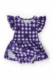 TCU Plaid Frog Flutter Twirl Bodysuit - Mila & Rose ® - Flyclothing LLC