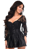 Daisy Corsets Top Drawer 2 PC Black Lace Steel Boned Corset & Satin Skirt Set - Daisy Corsets - Flyclothing LLC