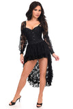 Daisy Corsets Top Drawer 2 PC Black Lace Steel Boned Corset & Lace Skirt Set - Daisy Corsets - Flyclothing LLC