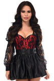 Daisy Corsets Top Drawer 2 PC Red/Black Lace Steel Boned Corset & Satin Skirt Set - Daisy Corsets - Flyclothing LLC