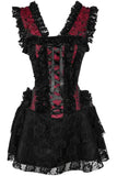 Daisy Corsets Top Drawer Steel Boned Red/Black Lace Victorian Corset Dress - Daisy Corsets - Flyclothing LLC