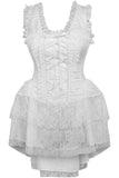 Daisy Corsets Top Drawer Steel Boned White Lace Victorian Corset Dress - Daisy Corsets - Flyclothing LLC