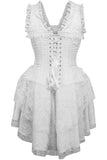 Daisy Corsets Top Drawer Steel Boned White Lace Victorian Corset Dress - Daisy Corsets - Flyclothing LLC