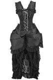 Daisy Corsets Top Drawer Steel Boned Black Lace Victorian Bustle Corset Dress - Daisy Corsets - Flyclothing LLC