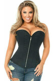 Daisy Corsets Top Drawer Black Cotton Steel Boned Corset w/Zipper - Daisy Corsets - Flyclothing LLC