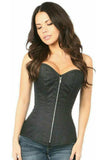 Daisy Corsets Top Drawer Black Cotton Steel Boned Corset w/Zipper - Daisy Corsets - Flyclothing LLC