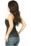 Daisy Corsets Top Drawer Black Cotton Steel Boned Corset w/Zipper - Daisy Corsets - Flyclothing LLC