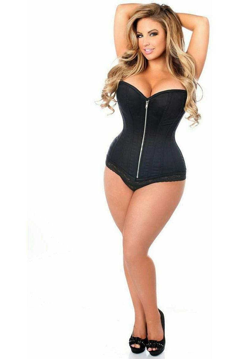 Daisy Corsets Top Drawer Black Cotton Steel Boned Corset w/Zipper - Daisy Corsets - Flyclothing LLC