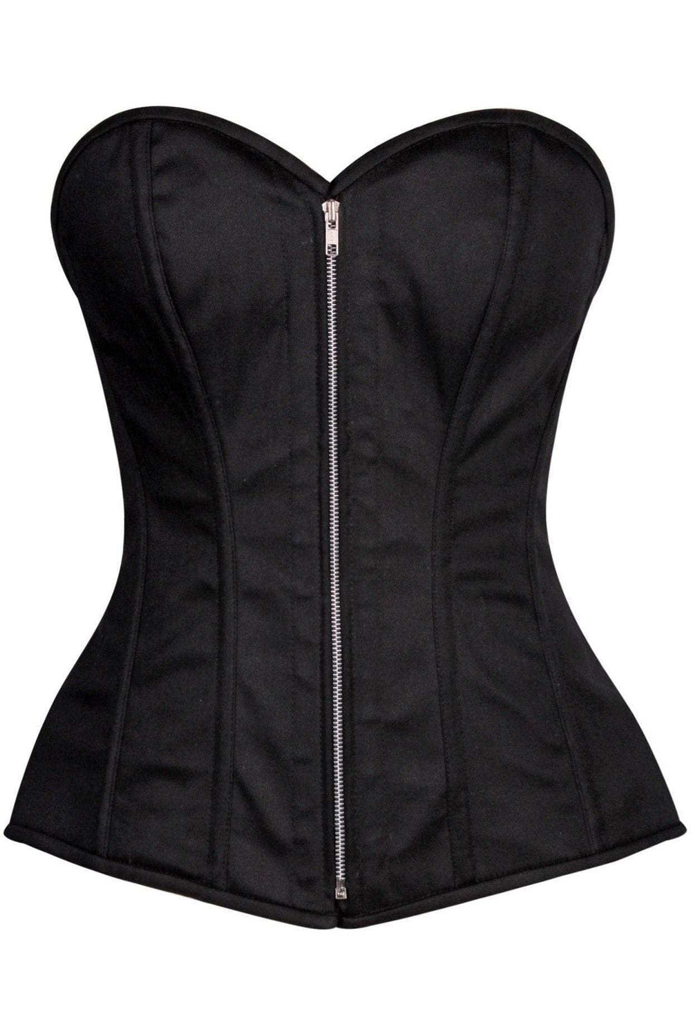 Daisy Corsets Top Drawer Black Cotton Steel Boned Corset w/Zipper - Daisy Corsets - Flyclothing LLC