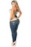 Daisy Corsets Top Drawer Tan Cotton Steel Boned Corset w/Zipper - Daisy Corsets - Flyclothing LLC