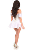 Daisy Corsets Top Drawer Steel Boned White Brocade & Taffeta Corset Dress - Daisy Corsets - Flyclothing LLC