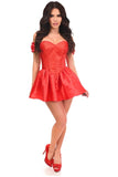 Daisy Corsets Top Drawer Steel Boned Red Brocade & Taffeta Corset Dress - Daisy Corsets - Flyclothing LLC