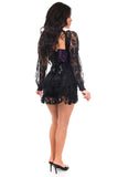 Daisy Corsets Top Drawer 2 PC Black/Purple Lace Steel Boned Corset & Skirt Set - Daisy Corsets - Flyclothing LLC