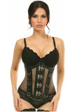 Daisy Corsets Top Drawer Steel Boned Fishnet Under Bust Corset - Daisy Corsets - Flyclothing LLC