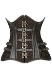 Daisy Corsets Top Drawer CURVY Brown Brocade Steampunk Steel Double Boned Under Bust Corset - Daisy Corsets - Flyclothing LLC