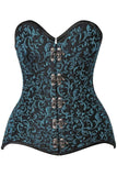Daisy Corsets Top Drawer CURVY Teal Brocade Double Steel Boned Overbust Corset - Daisy Corsets - Flyclothing LLC