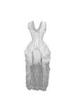 Daisy Corsets Top Drawer Steel Boned White Lace Victorian Bustle Corset Dress - Daisy Corsets - Flyclothing LLC