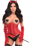 Daisy Corsets Top Drawer 4 PC Red Pin-Up Devil Corset Costume - Daisy Corsets - Flyclothing LLC