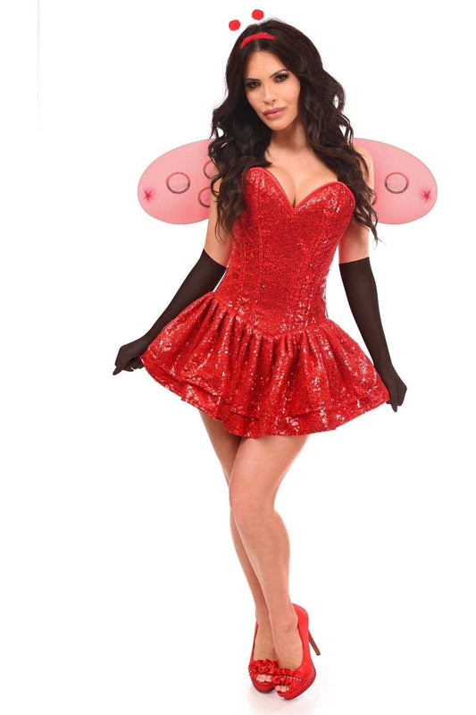 Daisy Corsets Top Drawer 4 PC Sequin Ladybug Corset Dress Costume - Daisy Corsets - Flyclothing LLC