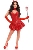 Daisy Corsets Top Drawer 5 PC Sequin Devil Corset Costume - Daisy Corsets - Flyclothing LLC