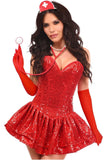 Daisy Corsets Top Drawer 4 PC Sequin Nurse Corset Dress Costume - Daisy Corsets - Flyclothing LLC