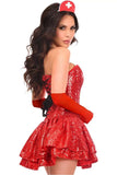 Daisy Corsets Top Drawer 4 PC Sequin Nurse Corset Dress Costume - Daisy Corsets - Flyclothing LLC