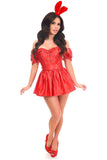 Daisy Corsets Top Drawer 4 PC Sexy Red Bunny Corset Costume - Daisy Corsets - Flyclothing LLC